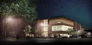Rendering of new Hayward Public Library building